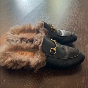 Gucci princetown fur mules 36.5